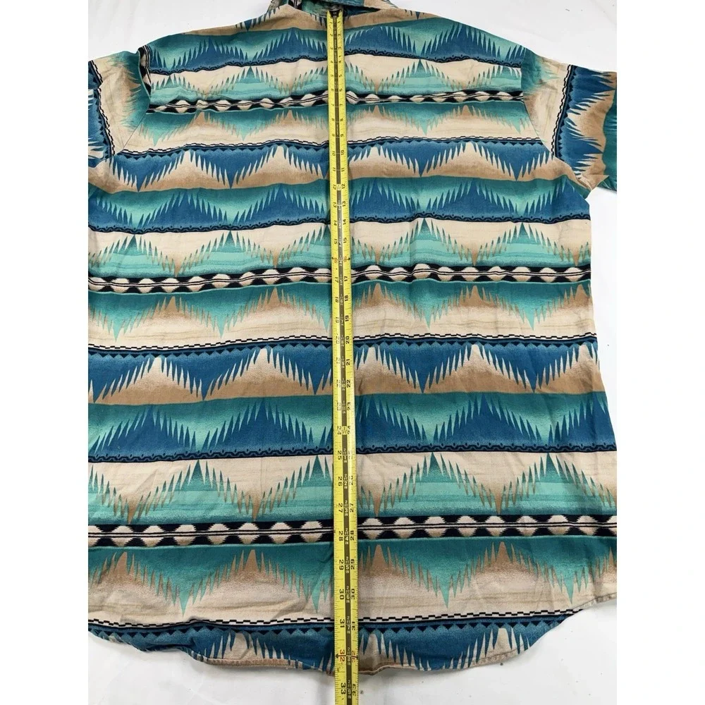 Roper Mens XL Aztec Long Sleeve Western Shirt Ranch Rodeo Cowboy USA Vintage
